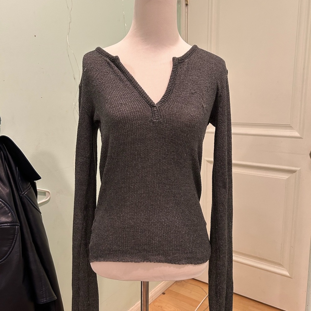 Gray Knit Long Sleeve Urban Outfitters
